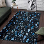 Blue Dream Catcher Feather Sillvela Area Rug