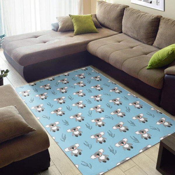 Blue Koala Pattern Print Sillvela Area Rug