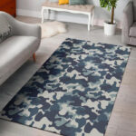 Blue Navy Camo Print Sillvela Area Rug