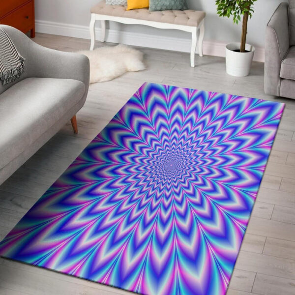 Blue Optical illusion Sillvela Area Rug