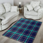 Blue Plaid Tartan Print Sillvela Area Rug