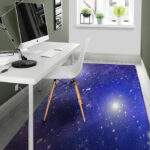 Blue Stardust Space Galaxy Sillvela Area Rug
