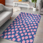 Blue Strawberry Pattern Print Sillvela Area Rug