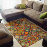 Bohemian Patchwork Print Pattern Sillvela Area Rug