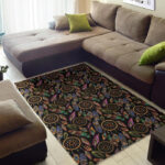 Boho Peacock Dream Catcher Feather Sillvela Area Rug