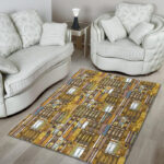 Book Lover Library Librarian Pattern Print Sillvela Area Rug