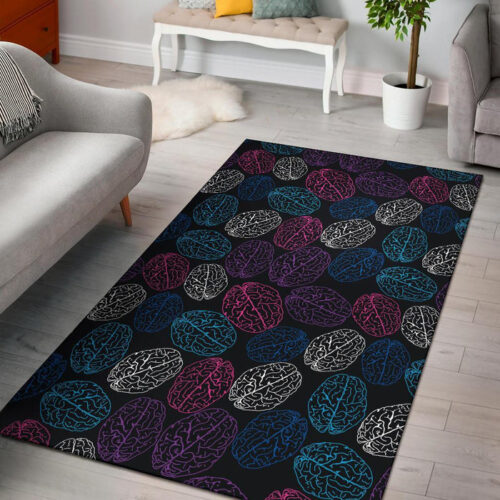 Brain Pattern Print Sillvela Area Rug