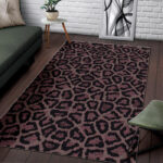Brown Cheetah Leopard Pattern Print Sillvela Area Rug
