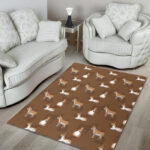Brown Donkey Pattern Print Sillvela Area Rug