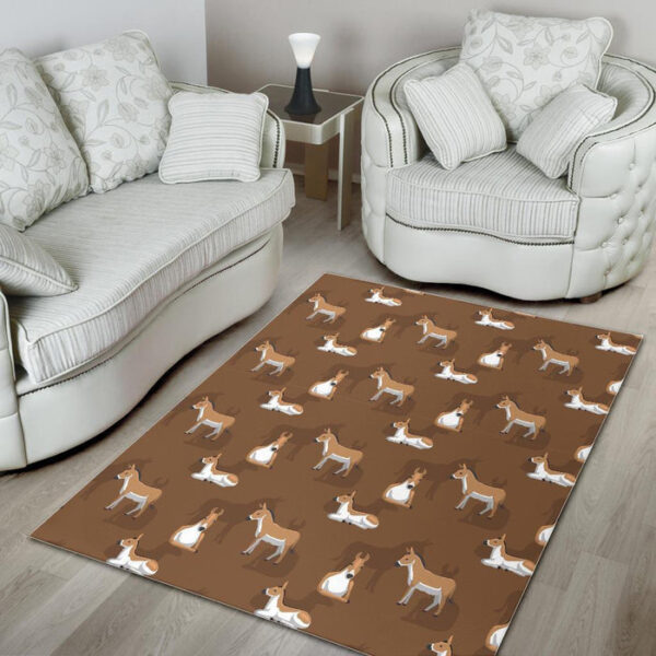 Brown Donkey Pattern Print Sillvela Area Rug