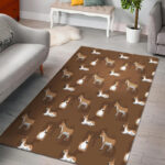 Brown Donkey Pattern Print Sillvela Area Rug