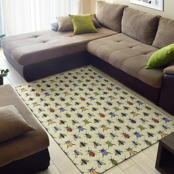 Bug Pattern Print Sillvela Area Rug