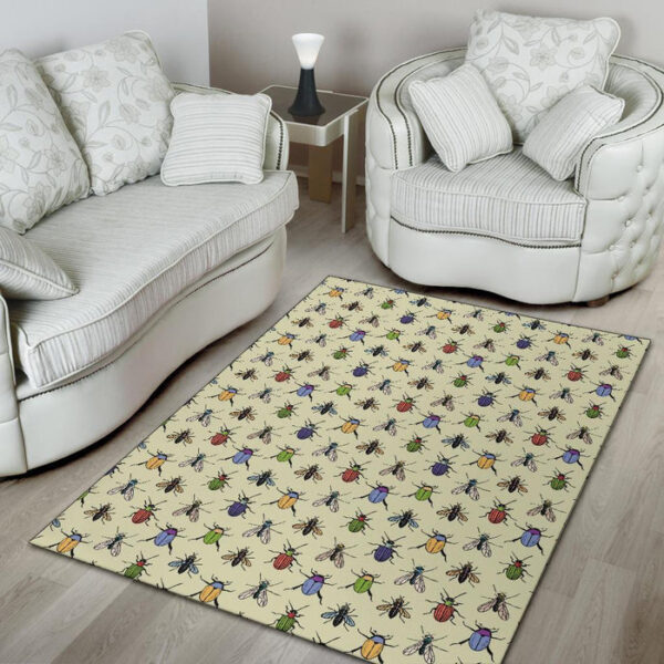Bug Pattern Print Sillvela Area Rug