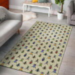 Bug Pattern Print Sillvela Area Rug