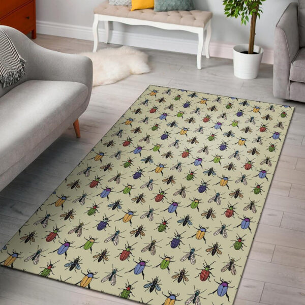 Bug Pattern Print Sillvela Area Rug