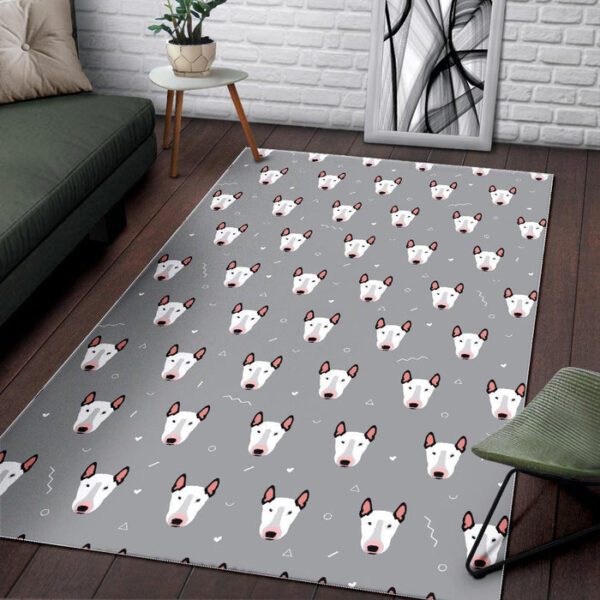Bull Terrier Glay Pattern Print Sillvela Area Rug