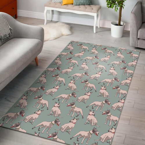 Bull Terrier Pattern Print Sillvela Area Rug