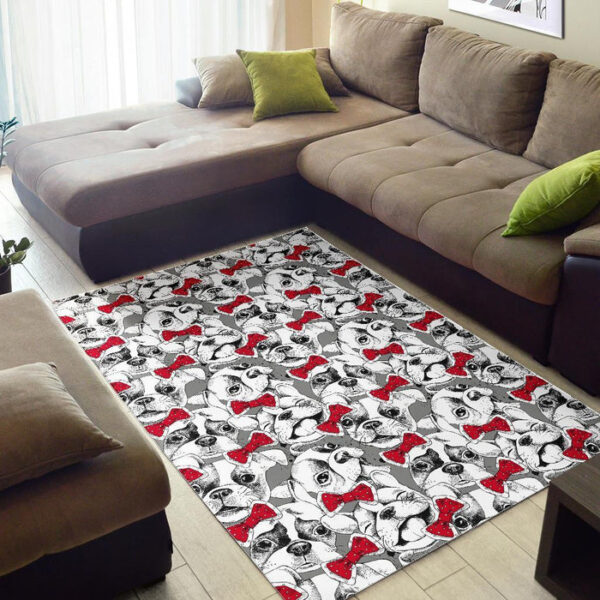 Bulldog Tuxedo Pattern Print Sillvela Area Rug