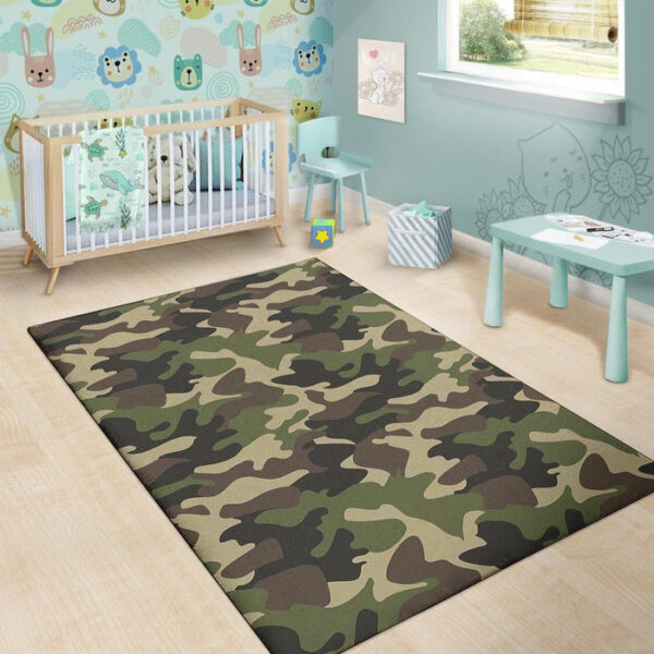 Camo Camouflage Print Sillvela Area Rug