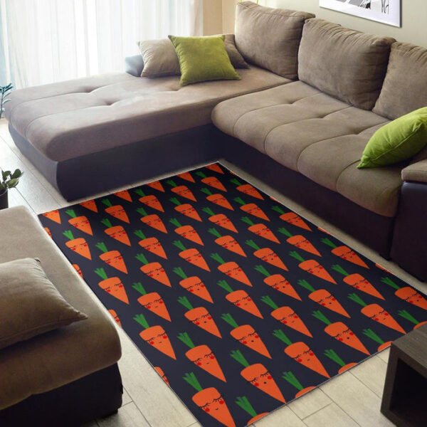 Carrot Face Pattern Print Sillvela Area Rug