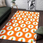 Carrot Pattern Print Sillvela Area Rug