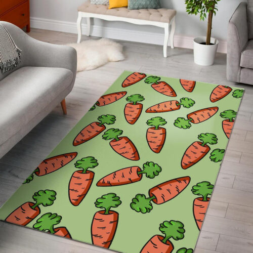 Carrot Print Pattern Sillvela Area Rug