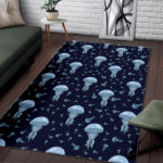 Cartoon Jellyfish Print Pattern Sillvela Area Rug