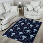 Cartoon Jellyfish Print Pattern Sillvela Area Rug