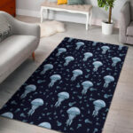 Cartoon Jellyfish Print Pattern Sillvela Area Rug