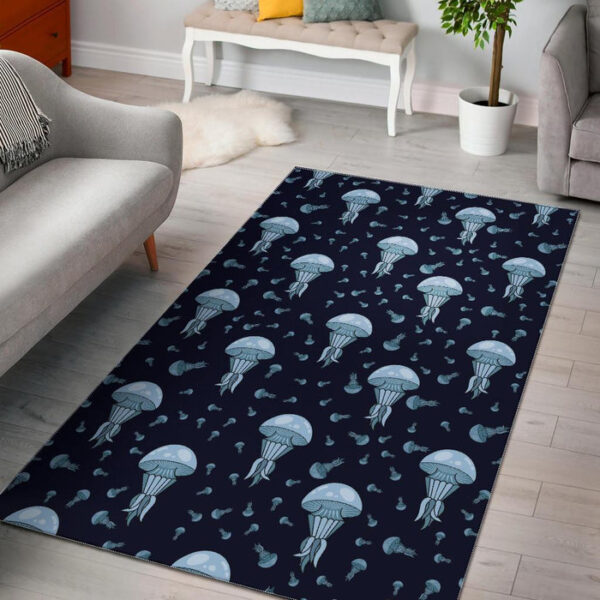 Cartoon Jellyfish Print Pattern Sillvela Area Rug