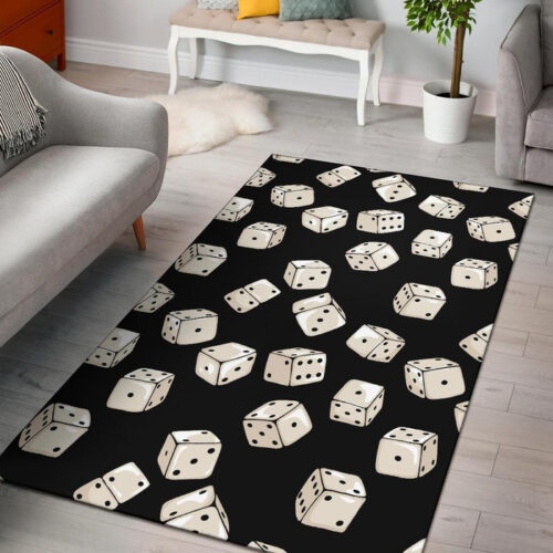 Casino Dice Pattern Print Sillvela Area Rug