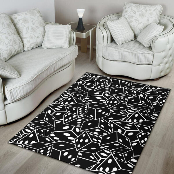 Casino Dice Print Pattern Sillvela Area Rug