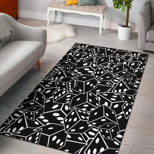 Casino Dice Print Pattern Sillvela Area Rug