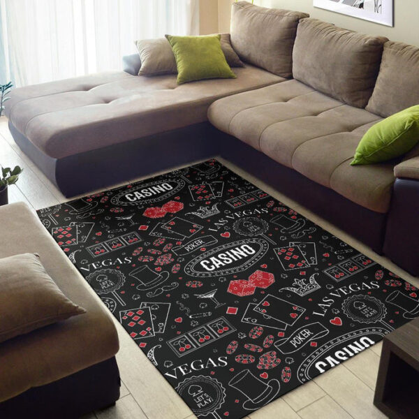 Casino Poker Pattern Print Sillvela Area Rug