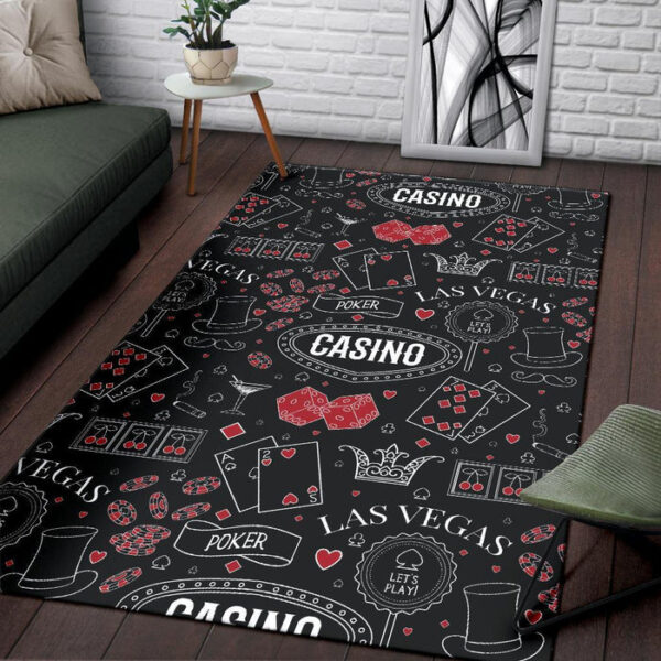 Casino Poker Pattern Print Sillvela Area Rug
