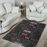 Casino Poker Pattern Print Sillvela Area Rug