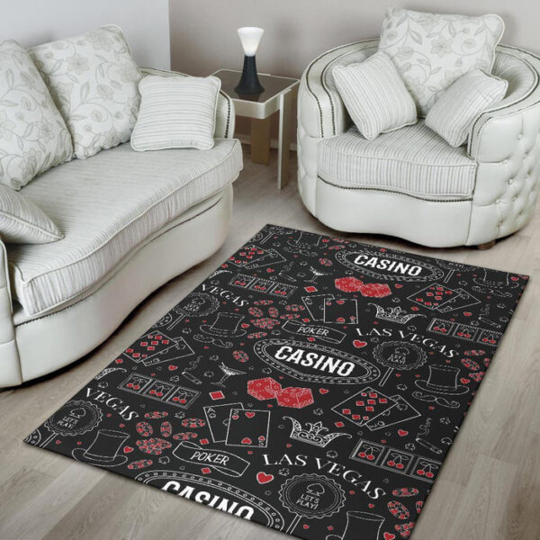 Casino Poker Pattern Print Sillvela Area Rug