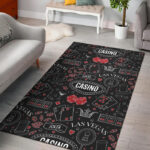 Casino Poker Pattern Print Sillvela Area Rug