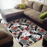 Casino Poker Print Pattern Sillvela Area Rug