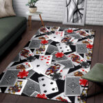 Casino Poker Print Pattern Sillvela Area Rug