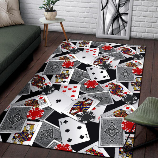 Casino Poker Print Pattern Sillvela Area Rug