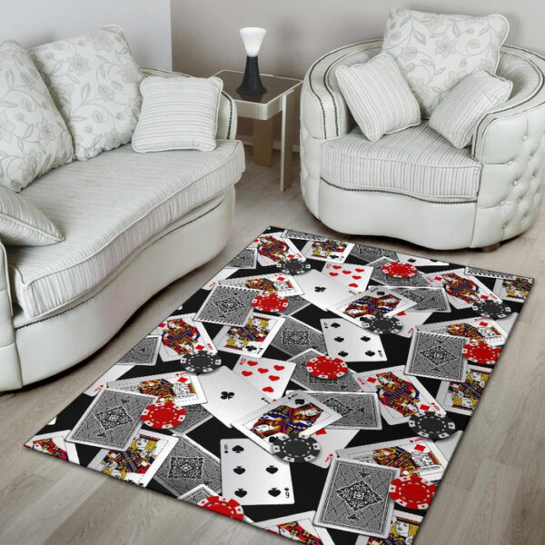 Casino Poker Print Pattern Sillvela Area Rug