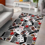 Casino Poker Print Pattern Sillvela Area Rug