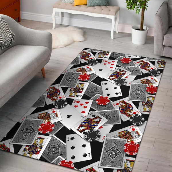 Casino Poker Print Pattern Sillvela Area Rug