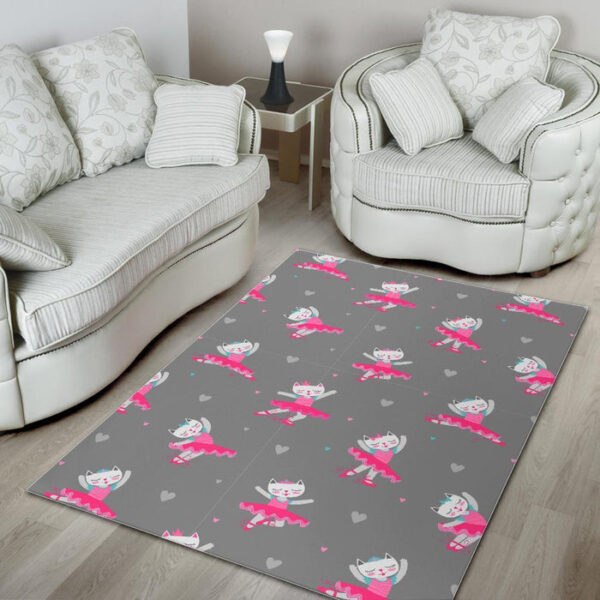 Cat Ballet Pattern Print Sillvela Area Rug