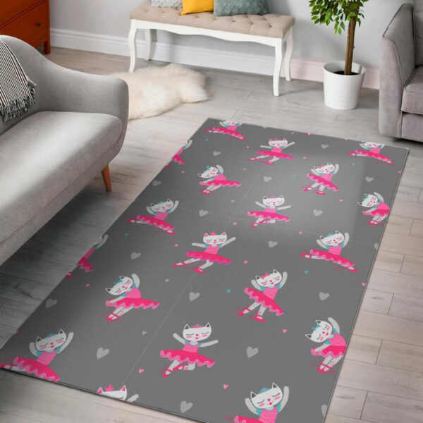 Cat Ballet Pattern Print Sillvela Area Rug