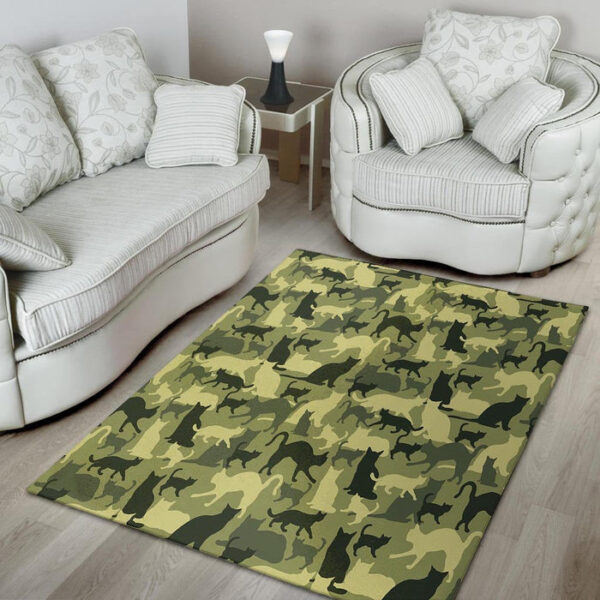 Cat Camouflage Print Sillvela Area Rug