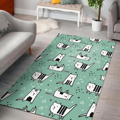 Cat Kitten Pattern Print Sillvela Area Rug