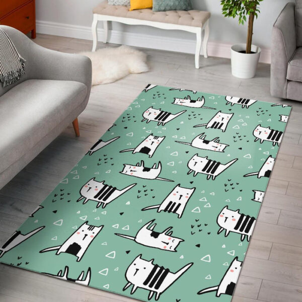 Cat Kitten Pattern Print Sillvela Area Rug