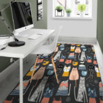 Cat Style Print Sillvela Area Rug